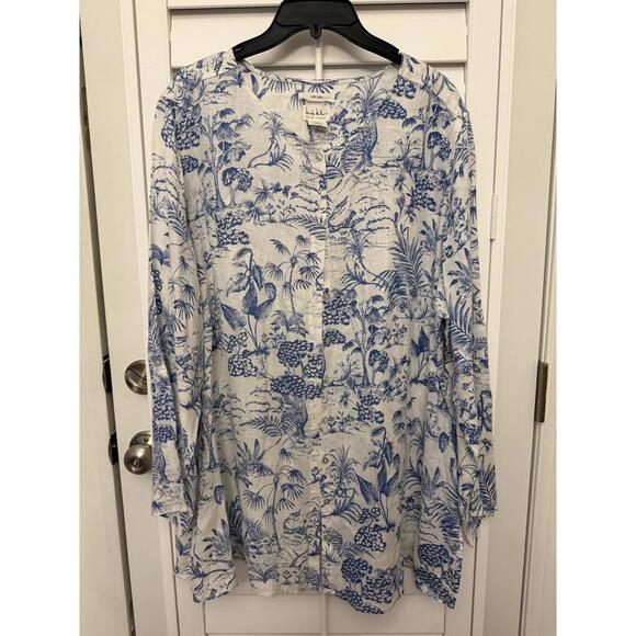 Nicole Miller Tops - Nicole Miller 100% linen button up blouse size 2X